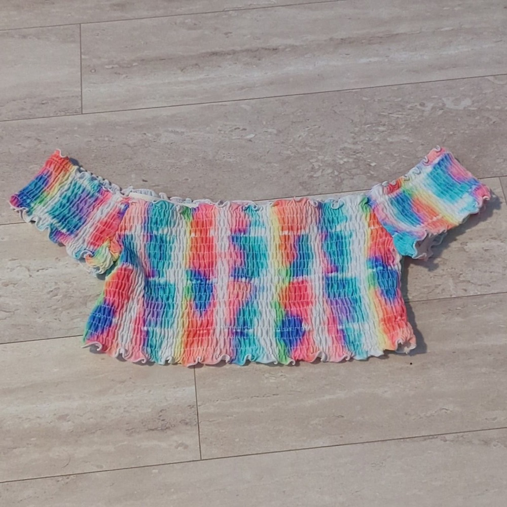 Pink by Victorias Secret Smocked Swim Top - L